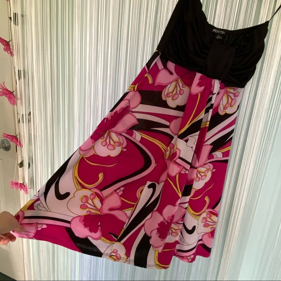 Strapless Multi Coloured Ruched Dress Size Small - Picture 7 of 15